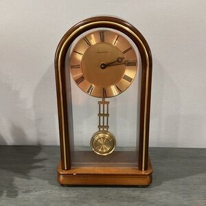 Schmeckenbecher Wooden Clock with Gold Accents